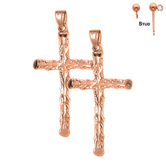 14K or 18K Gold Latin Cross Earrings