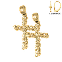 14K or 18K Gold Latin Cross Earrings