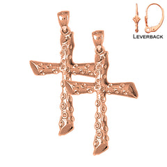 14K or 18K Gold Latin Cross Earrings