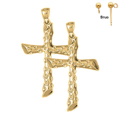 14K or 18K Gold Latin Cross Earrings