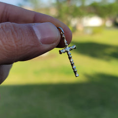 14K or 18K Gold Bamboo Cross Pendant