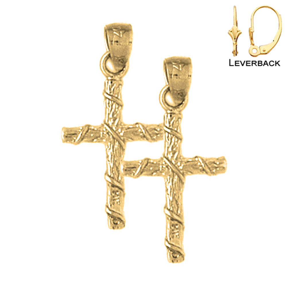 Aretes cruzados con cuerda de oro de 14 quilates o 18 quilates