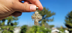 10K, 14K or 18K Gold Nugget Cross Pendant