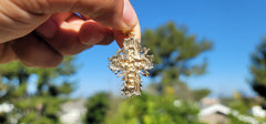 10K, 14K or 18K Gold Nugget Cross Pendant