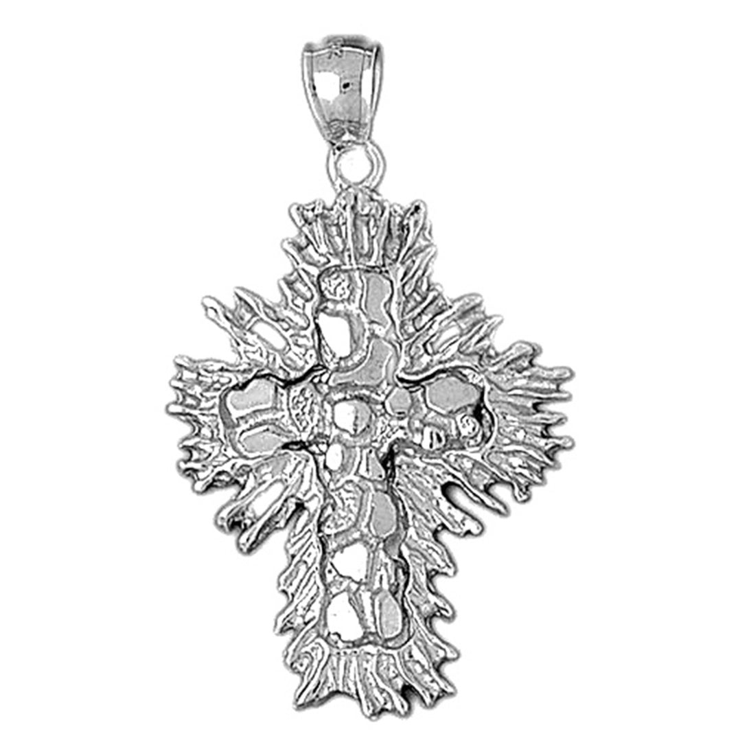 10K, 14K or 18K Gold Nugget Cross Pendant