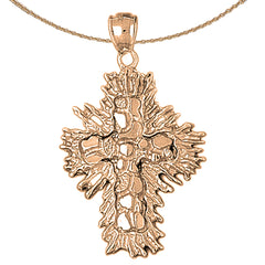 10K, 14K or 18K Gold Nugget Cross Pendant