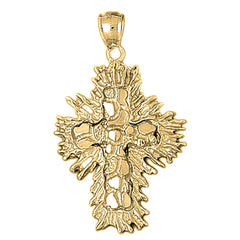 10K, 14K or 18K Gold Nugget Cross Pendant