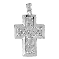 10K, 14K or 18K Gold Nugget Cross Pendant