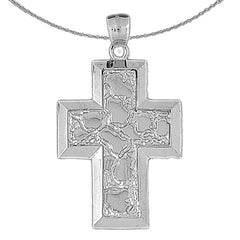 10K, 14K or 18K Gold Nugget Cross Pendant