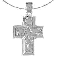 10K, 14K or 18K Gold Nugget Cross Pendant