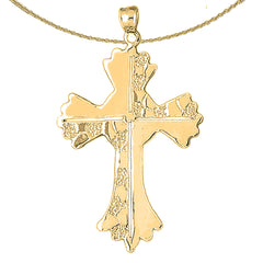 10K, 14K or 18K Gold Nugget Cross Pendant