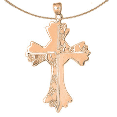 10K, 14K or 18K Gold Nugget Cross Pendant