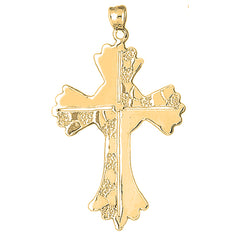 10K, 14K or 18K Gold Nugget Cross Pendant