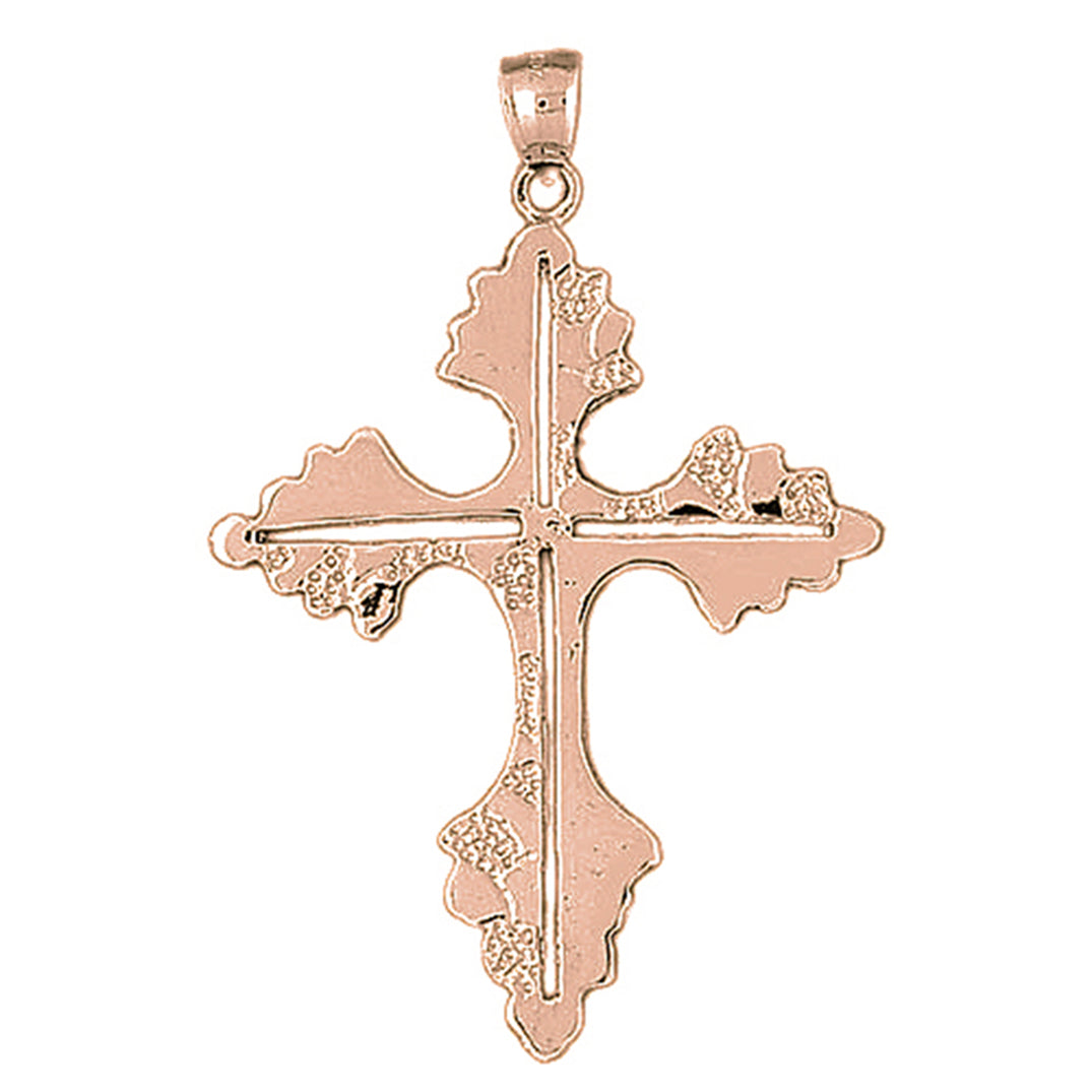 10K, 14K or 18K Gold Nugget Cross Pendant