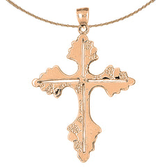 10K, 14K or 18K Gold Nugget Cross Pendant