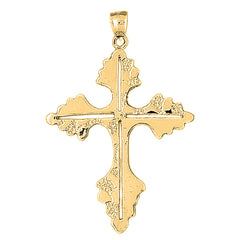 10K, 14K or 18K Gold Nugget Cross Pendant