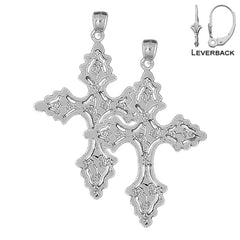 14K or 18K Gold Nugget Cross Earrings