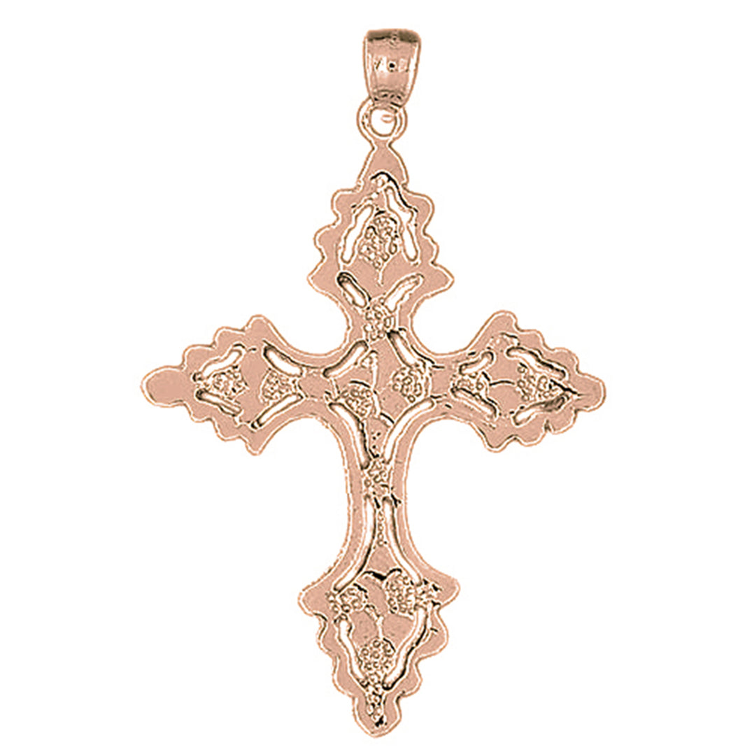 10K, 14K or 18K Gold Nugget Cross Pendant