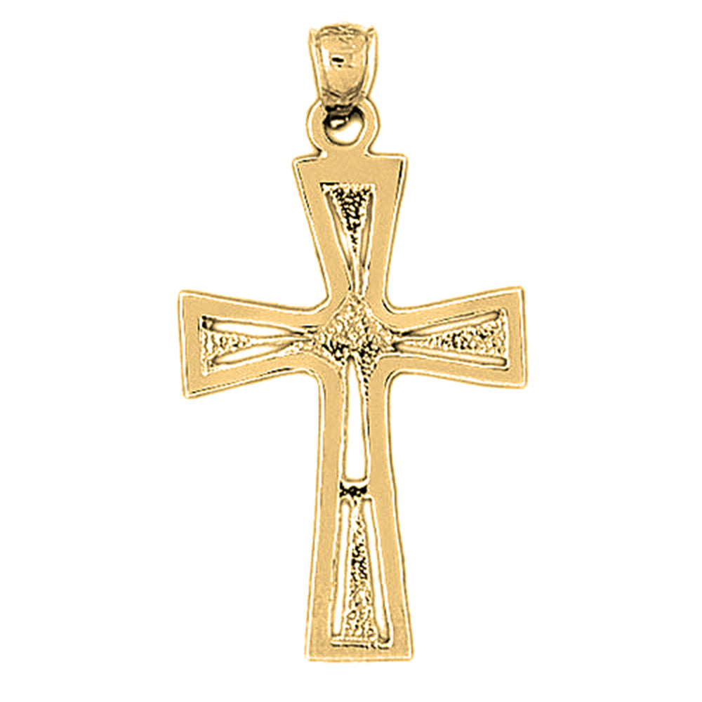 10K, 14K or 18K Gold Nugget Cross Pendant