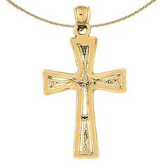 10K, 14K or 18K Gold Nugget Cross Pendant