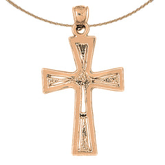 10K, 14K or 18K Gold Nugget Cross Pendant