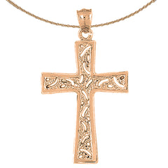 10K, 14K or 18K Gold Nugget Cross Pendant