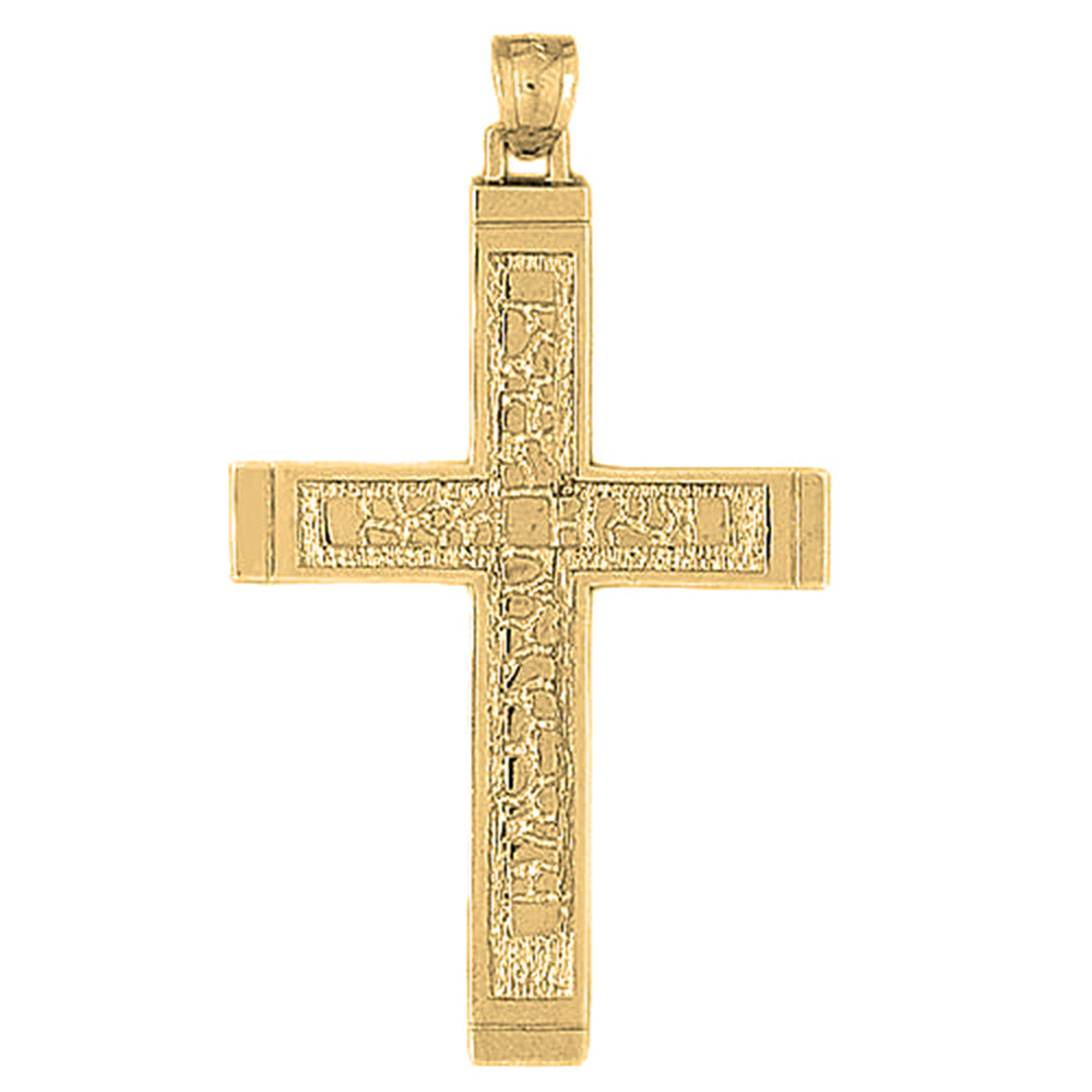 10K, 14K or 18K Gold Latin Nugget Cross Pendant