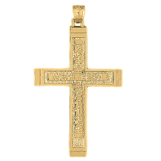 10K, 14K or 18K Gold Latin Nugget Cross Pendant