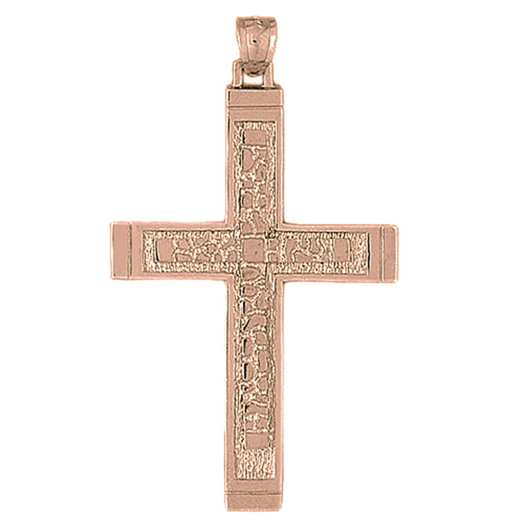 10K, 14K or 18K Gold Latin Nugget Cross Pendant