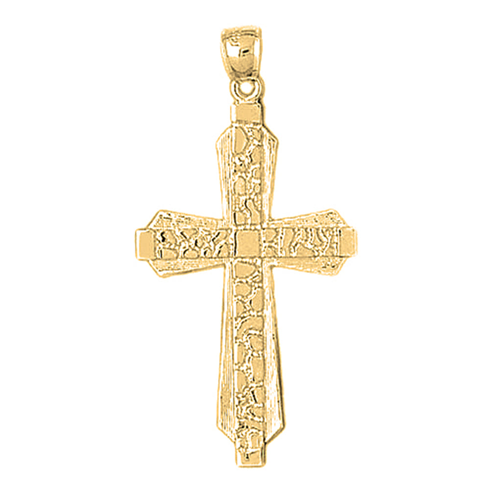 10K, 14K or 18K Gold Latin Nugget Cross Pendant