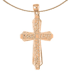 10K, 14K or 18K Gold Latin Nugget Cross Pendant