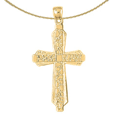 10K, 14K or 18K Gold Latin Nugget Cross Pendant