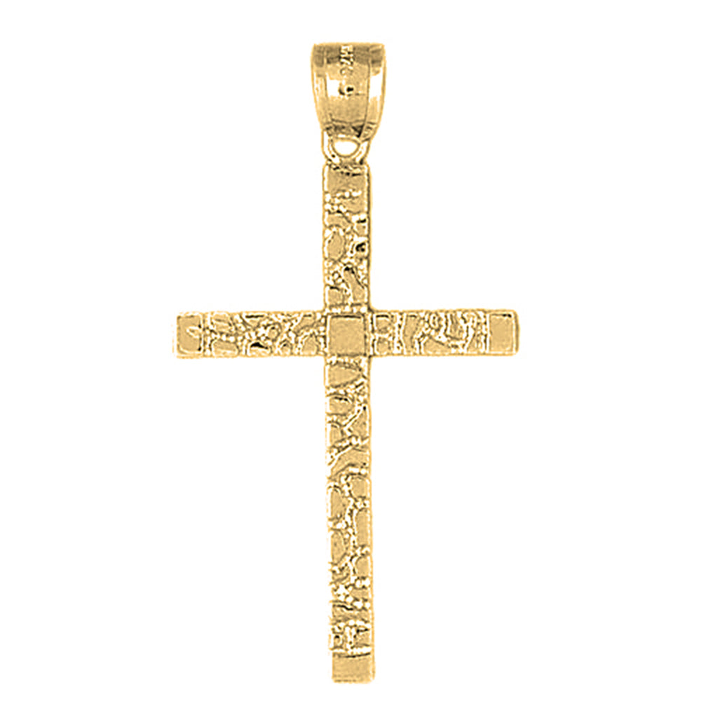 10K, 14K or 18K Gold Latin Nugget Cross Pendant