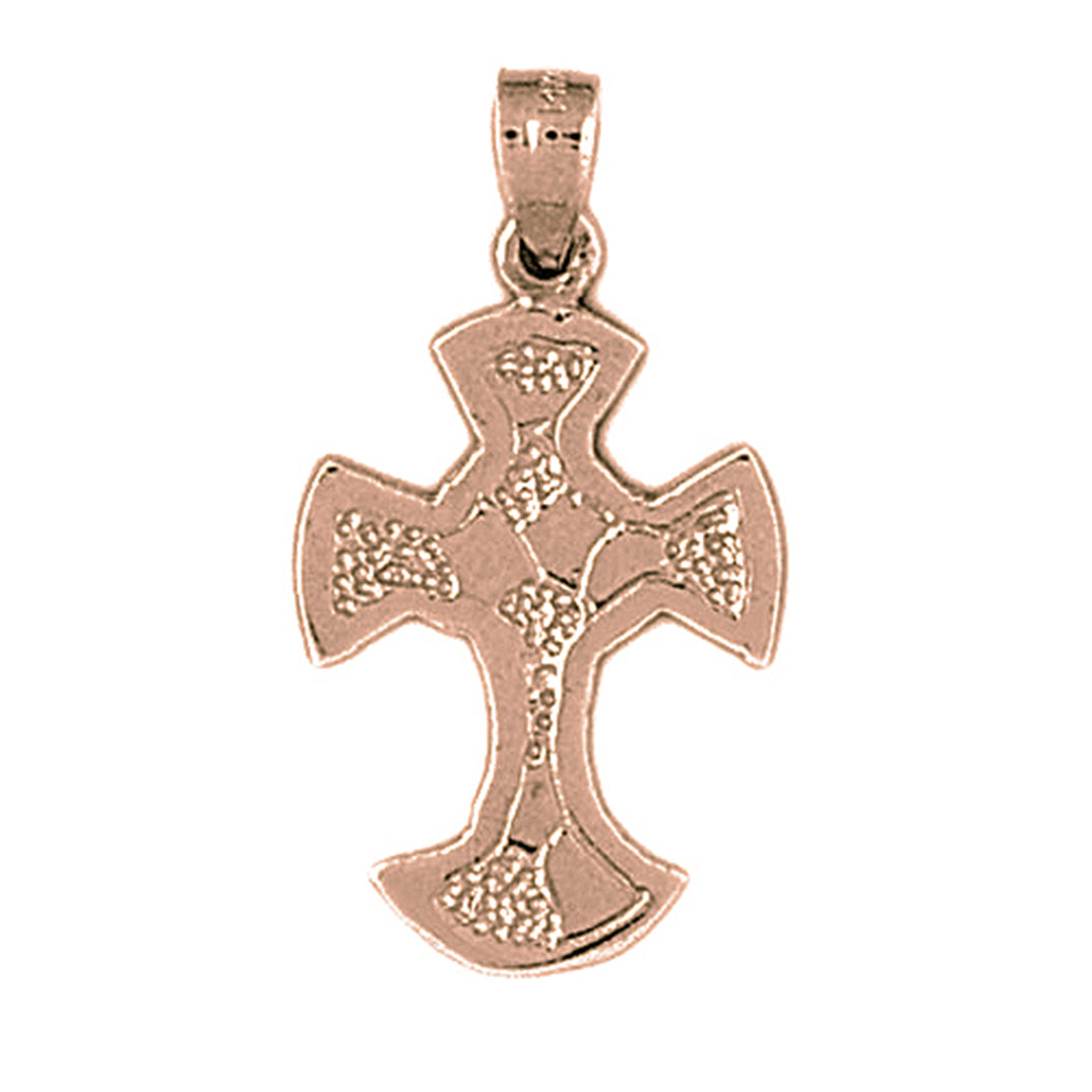 10K, 14K or 18K Gold Nugget Cross Pendant