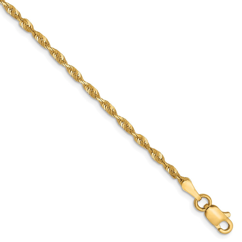 10K Yellow Gold 2mm Diamond-cut Lightweight Rope Chain