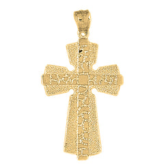 10K, 14K or 18K Gold Nugget Cross Pendant