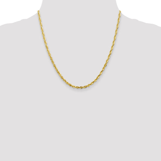 10K Yellow Gold 3.5mm Diamond-cut Lightweight Rope Chain