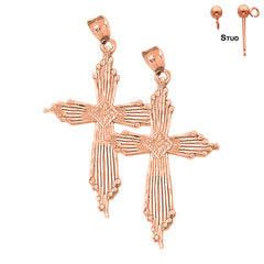 14K or 18K Gold Cross Earrings