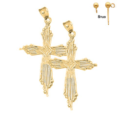 14K or 18K Gold Cross Earrings