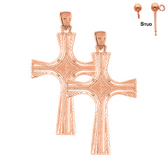 14K or 18K Gold Cross Earrings