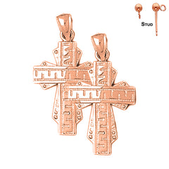 14K or 18K Gold Greek Cross Earrings