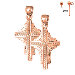 Aretes de Cruz Latina en Oro de 14K o 18K