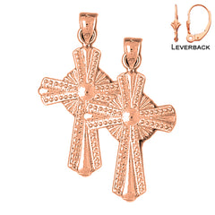 14K or 18K Gold Glory Cross Earrings