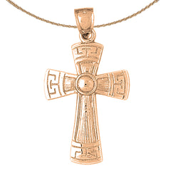 Colgante de cruz griega de oro de 10K, 14K o 18K