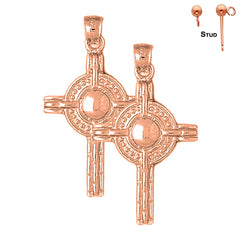 14K or 18K Gold Celtic Cross Earrings