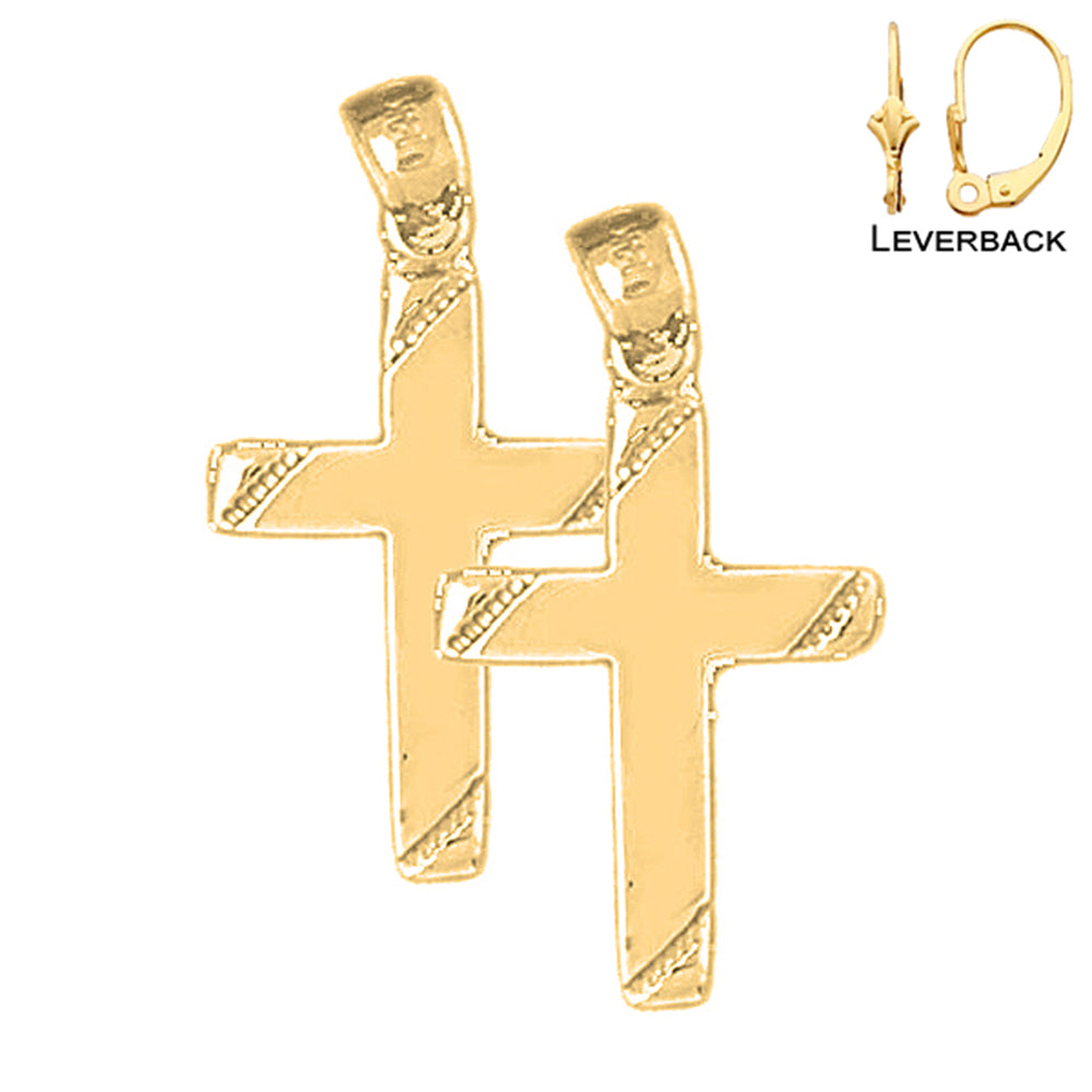 Aretes de Cruz Latina en Oro de 14K o 18K