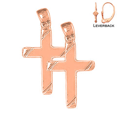 Aretes de Cruz Latina en Oro de 14K o 18K