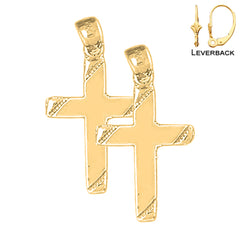 14K or 18K Gold Latin Cross Earrings