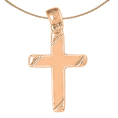 Colgante de cruz latina de oro de 14 quilates o 18 quilates