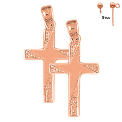 Aretes de Cruz Latina en Oro de 14K o 18K